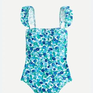 J. Crew Women’s size 6 Eco Floral One Piece Swimsuit Blueberry